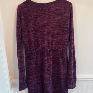 Chic Long Sleeve Burgundy Dress
